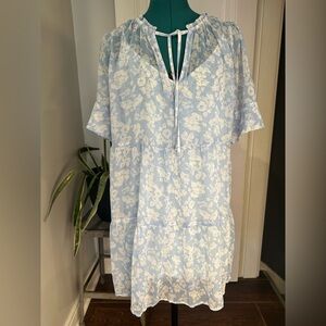 Abercrombie and Fitch boho tiered slip Blue Floral Dress